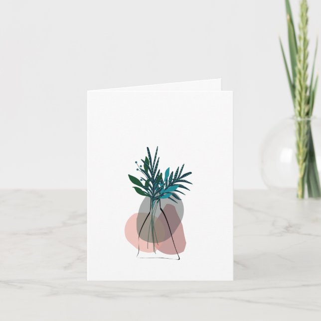 Cartão De Agradecimento Modern Blank Botanical Note Card Stationery (Frente)
