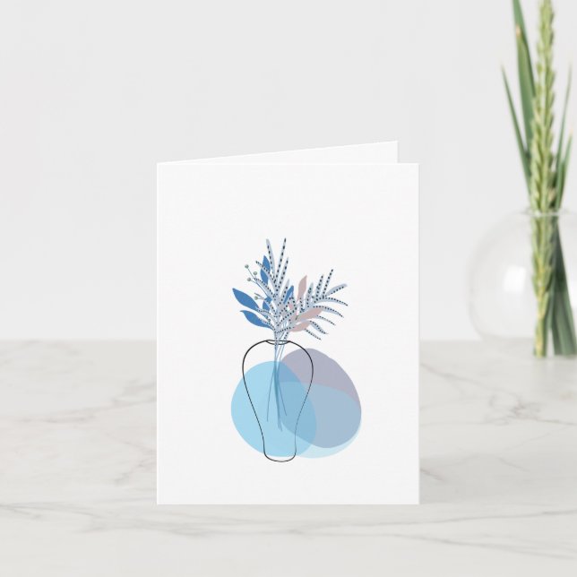 Cartão De Agradecimento Modern Blank Botanical Note Card Stationery (Frente)