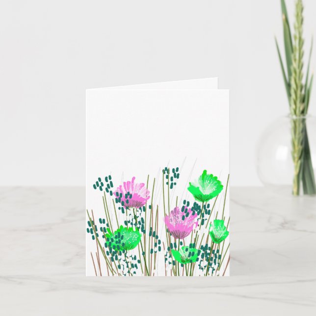Cartão De Agradecimento Modern Blank Botanical Note Card Stationery (Frente)