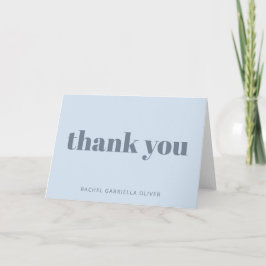 Cartão De Agradecimento Modern Bold Glacier Blue Personalized Bat Mitzvah 
