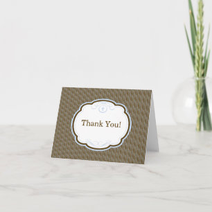 Cartão De Agradecimento Modern Brown Blue Cross Religious Thank You Note