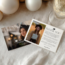 Cartão De Agradecimento Modern Casual Simple Trendy 2 photos graduation