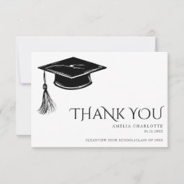 Cartão De Agradecimento Modern chic Graduate Tassel Graduation