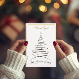 Cartão De Agradecimento Modern Elegant Minimal Christmas Thank You Card