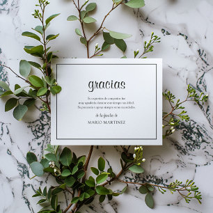 Cartão De Agradecimento Modern Espanhol Gracias   Simpatia Obrigado