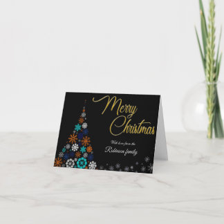 Cartão De Agradecimento Modern, Floral and Bold Christmas Card
