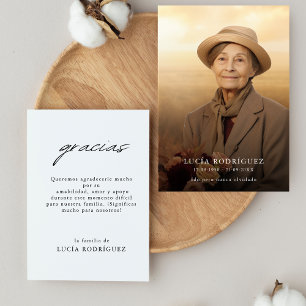 Cartão De Agradecimento Modern Gracias Funeral Memorial Foto