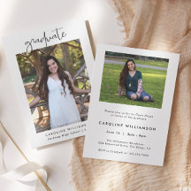 Modern Graduation Photo Open House Invitation