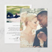 Modern Hand Lettered 2 Foto Casamento Obrigado