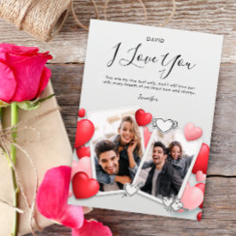 Cartão De Agradecimento Modern I love You Photo Holiday Card