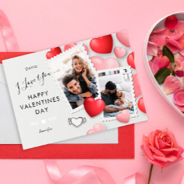 Cartão De Agradecimento Modern I love You Photo Holiday Card