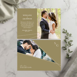 Cartão De Agradecimento Modern Intersecting Lines Photo Thank You Card