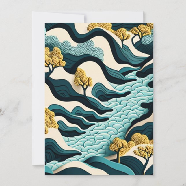 Cartão De Agradecimento Modern Landscape (Frente)