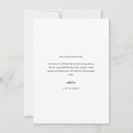 Cartão De Agradecimento Modern Minimal Wedding Thank You Card with Photo