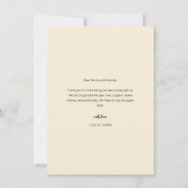 Cartão De Agradecimento Modern Minimal Wedding Thank You Card with Photo