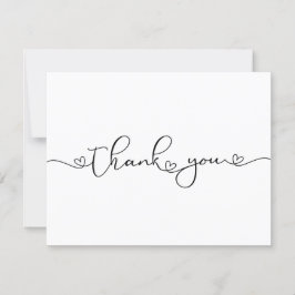 Cartão De Agradecimento Modern Minimalist Thank You Heart Custom Card