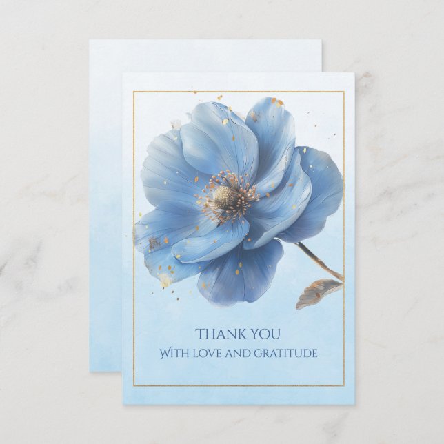 Cartão De Agradecimento Modern Minimalist Wedding Flat Thank You Card (Frente/Verso)