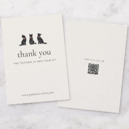 Cartão De Agradecimento Modern Neutral Cat Grooming Business Insert | 