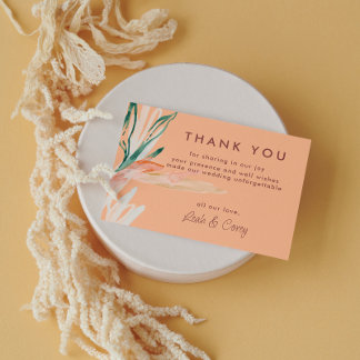 Cartão De Agradecimento Modern Peach Wedding