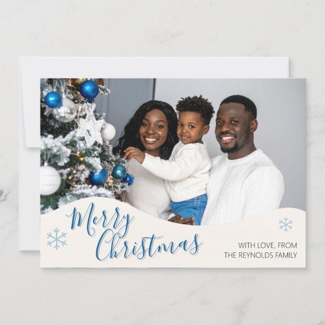 Cartão De Agradecimento Modern Personalized Flat Christmas Greeting Card (Frente)