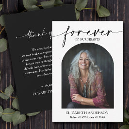 Cartão De Agradecimento Modern Photo Funeral Bereavement Memorial