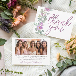 Cartão De Agradecimento Modern Pink Floral Bridal Shower Thank You