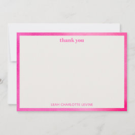 Cartão De Agradecimento Modern Pink Watercolor Trendy Custom Bat Mitzvah