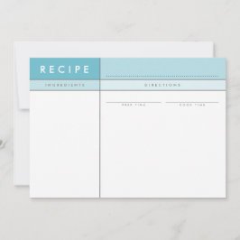 Cartão De Agradecimento MODERN RECIPE CARD organizador bold aqua mínimo