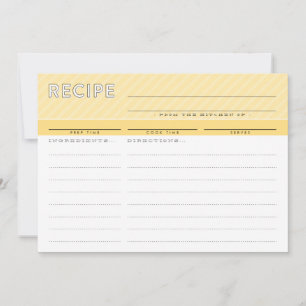 Cartão De Agradecimento MODERN RECIPE CARD organizador fofo mínimo amarelo