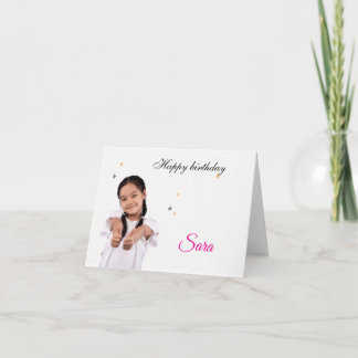 Cartão De Agradecimento Modern Simple Custom Photo Birthday Greeting Card