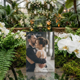 Cartão De Agradecimento Modern Simple Photo Wedding Thank You Card W Note