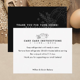 Cartão De Agradecimento Modern Small Bakery Cake Care