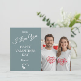 Cartão De Agradecimento Modern Valentine’s Day Photo Card – Slate Gray