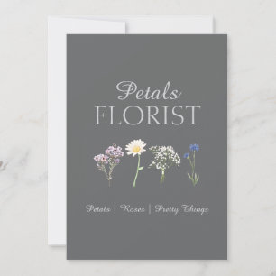 Cartão De Agradecimento Moderna Marca de Florista Boutique