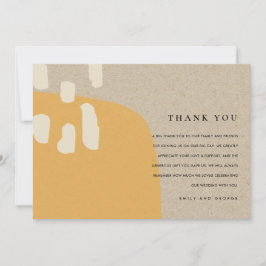 CARTÃO DE AGRADECIMENTO MODERNO ABSTRATO RUSTIC ORANGE RUST KRAFT WEDING