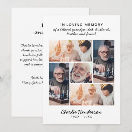 Cartão De Agradecimento Moderno Amor e Obrigados 5- Foto Funeral/Bereaveme