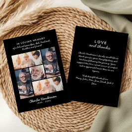 Cartão De Agradecimento Moderno Amor e Obrigados 5- Foto Funeral/Bereaveme