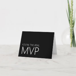 Cartão De Agradecimento Moderno Black and White Football MVP Obrigado