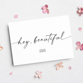 Cartão De Agradecimento Moderno Branded Hey Linda Obrigada