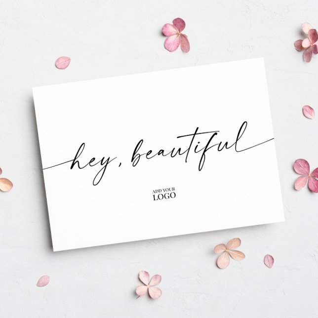 Cartão De Agradecimento Moderno Branded Hey Linda Obrigada (Criador carregado)