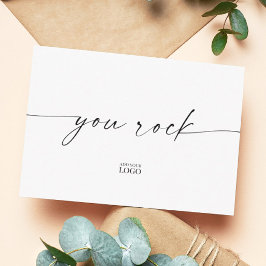 Cartão De Agradecimento Moderno Branded You Rock Obrigado