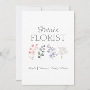 Cartão De Agradecimento Moderno Branding de Negócios de Florista Boutique