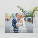 Cartão De Agradecimento Moderno Caligrafia 2 Fotografia Casamento Noivo (Em pé/Frente)