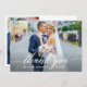 Cartão De Agradecimento Moderno Caligrafia 2 Fotografia Casamento Noivo (Frente/Verso)