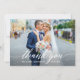 Cartão De Agradecimento Moderno Caligrafia 2 Fotografia Casamento Noivo (Frente)