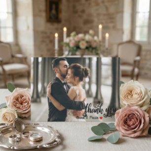 Cartão De Agradecimento Moderno Chic Letra Coração Amor Fotografia de Casa