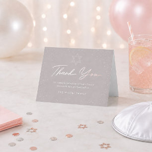 Cartão de Agradecimento Moderno de Bat Mitzvah