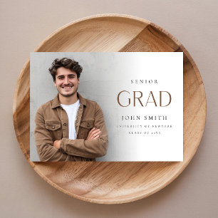 Cartão De Agradecimento Moderno Elegante Foto de Formatura de Senior Mater