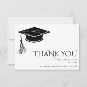 Cartão De Agradecimento Moderno elegante Pingente de Graduação