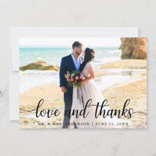 Cartão De Agradecimento Moderno Elegante Roteiro Obrigados de Amor Foto de